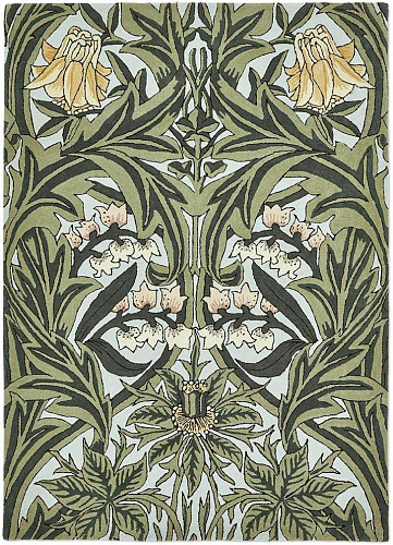 Tapete Lã/Viscose Bluebell Leafy Arb Gr