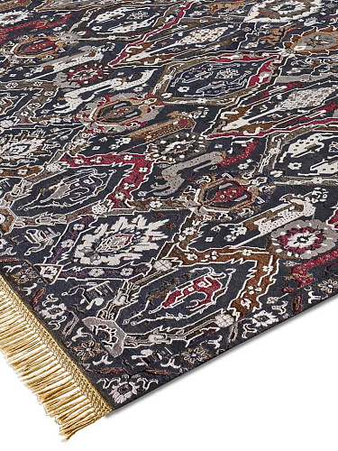 Tapete KavaBagh Preto Feito à Mão Luxury