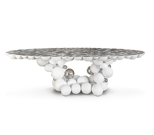 Mesa de Jantar Luxe Branca Orbit