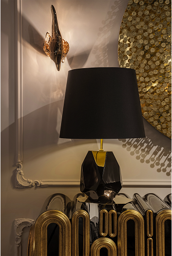 Candeeiro de mesa pequeno preto Essence