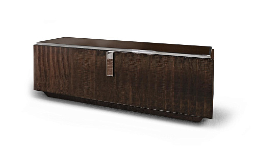 Móvel TV com Uma Gaveta e Detalhes Pele e Cromo