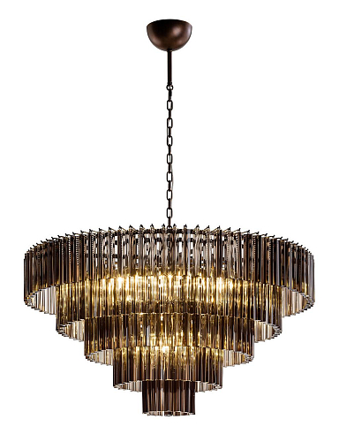 Lustre Redondo com Triedros Chocolate Fumado