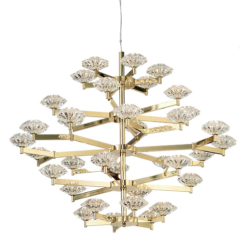 Lustre Art Déco em Cristal Dourado