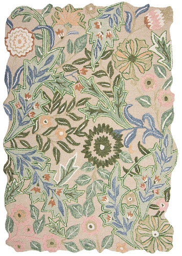 Tapete Floral de Forma Orgânica Verde