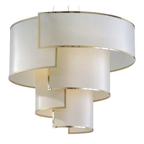 Lustre em Ouro Envelhecido com Abajures em Marfim