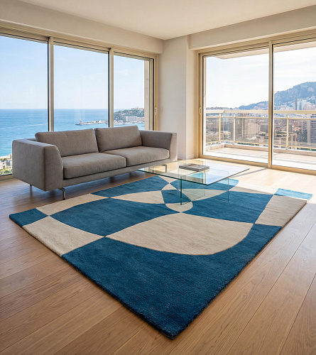 Tapete Rotating Forms Blue