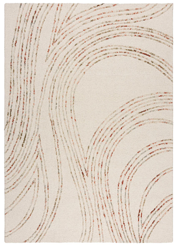 Tapete Abstrato de Lã Bege/Laranja