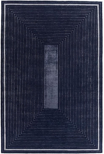 Tapete Feito à Mão Moldura Roxa Lã e Viscose