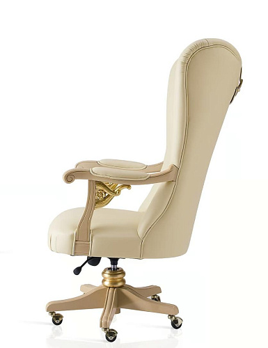 Poltrona Giratória em Pele Harmony