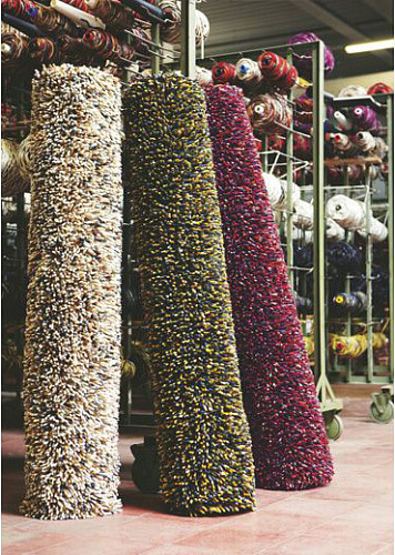 Tapete Shag Lã Feltrada Bege/Castanho Rocks