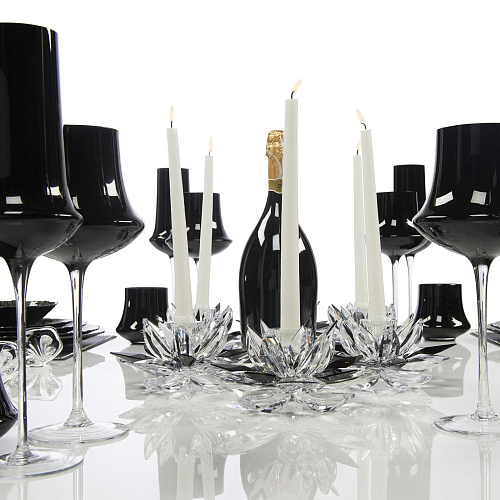 Porta-Velas Lotus em Cristal