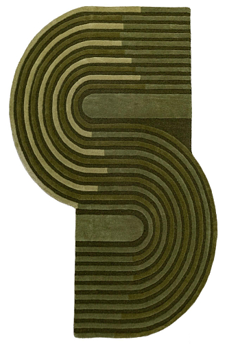 Tapete Recortado Verde-Oliva Escuro