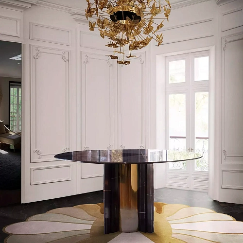 Mesa de Jantar Mármore Nero Marquina Parisiense