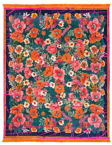 Tapete Scarlenka Allover Wrapped Azul-Escuro Rosa