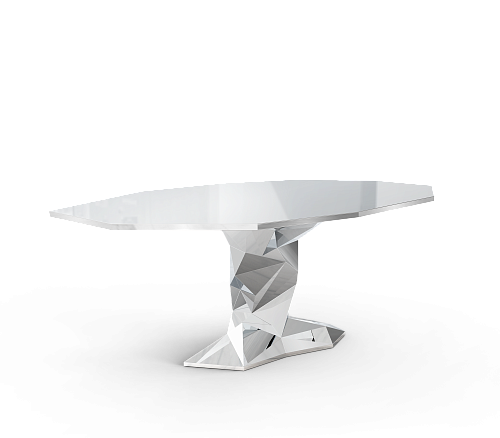 Mesa de Jantar Luxe Prateada Bonsai