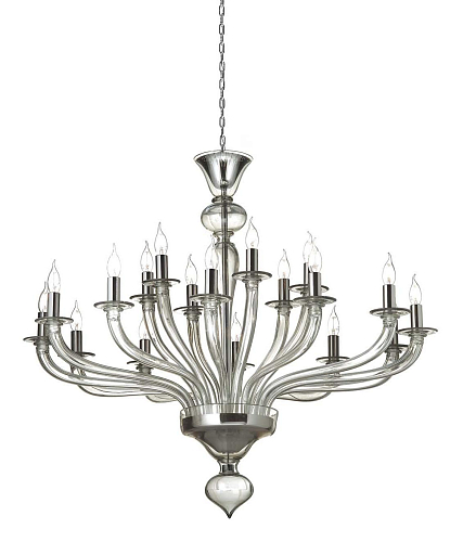 Lustre Murano Steel Grey de 18 Lâmpadas