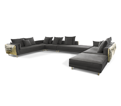 Sofá Modular Preto Imperia