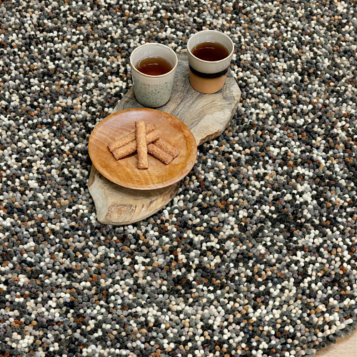 Tapete Shag Feltrado Pop-Art Cinzento