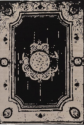 Tapete Feito à Mão Seda de Bambu Indiano Preto e Branco