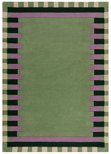 Tapete com Orla às Riscas Verde