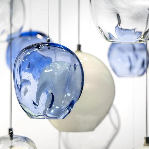 Lustre Blue Motion em Vidro de Murano