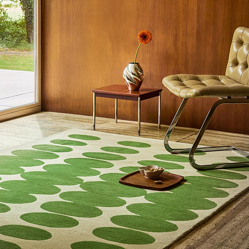 Tapete Optical Oval Green/Cream