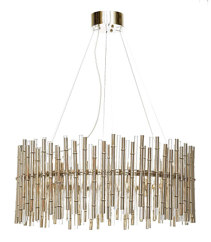 Lustre Bamboo em Vidro e Ouro