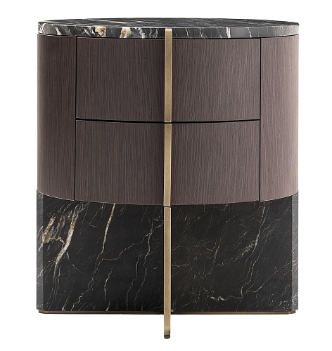 Mesa de Cabeceira Adam em Mármore e Madeira