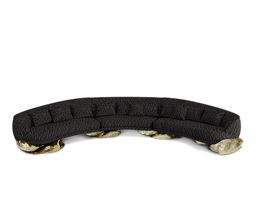 Sofá Curvo Preto Angora