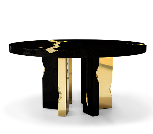 Mesa de Jantar Redonda Preta Dominion