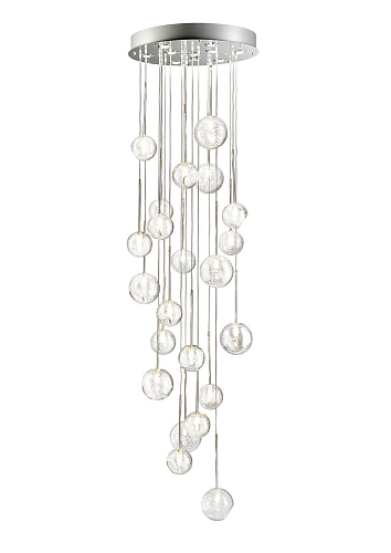 Lustre em Cascata de Cristal Transparente