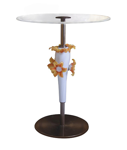 Mesa de Apoio com Tampo em Vidro de Murano