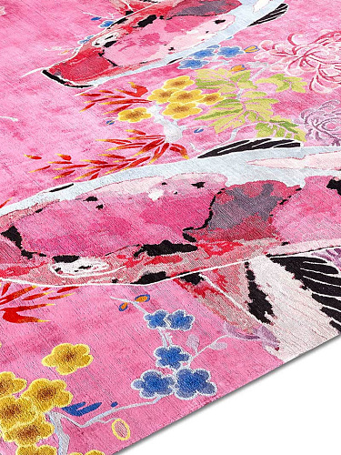 Tapete Fish Rosa Luxury Feito à Mão