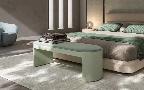 Banco couro e veludo