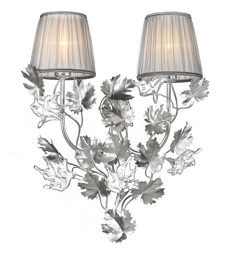 Aplique de Parede Leaf Design em Murano Prateado